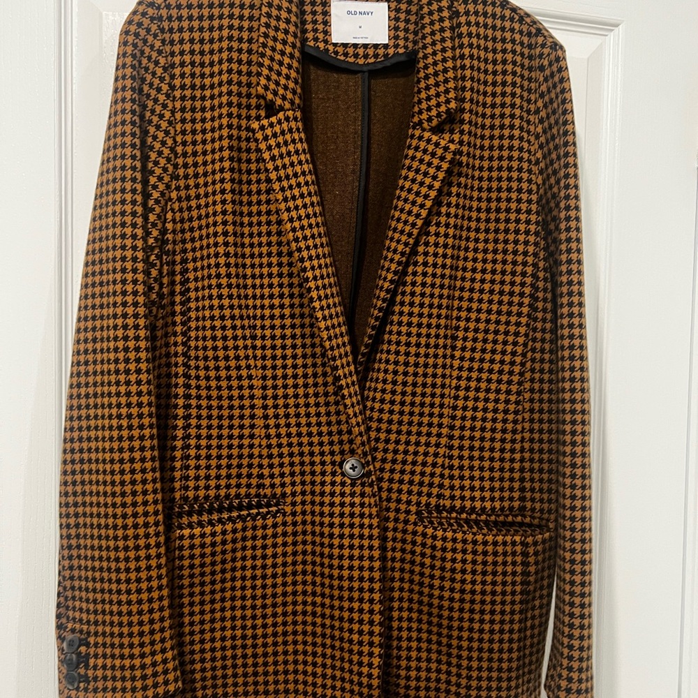Old Navy Brown & Black Houndstooth Blazer